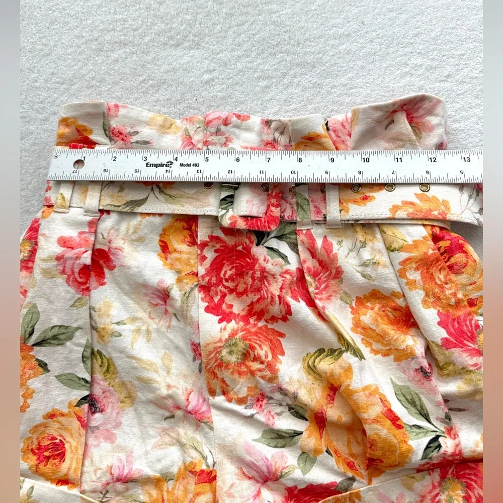 For Love And Lemons Peony Pleated Shorts Medium high waisted‎ floral NWOT